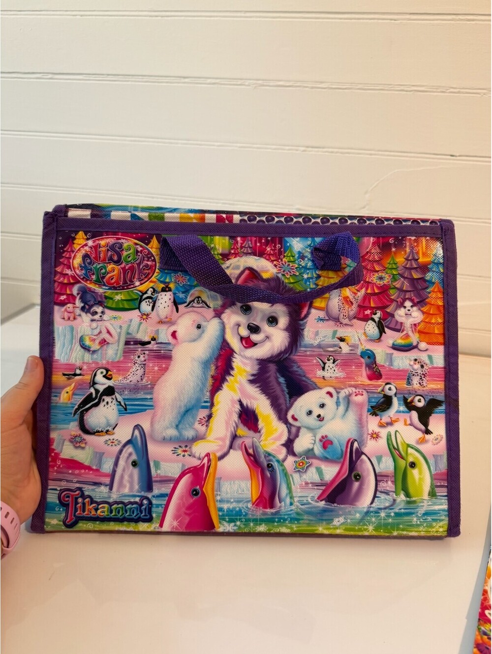Lisa Frank Tikanni Husky Portfolio Storage Art Case School Binder w/ Handles